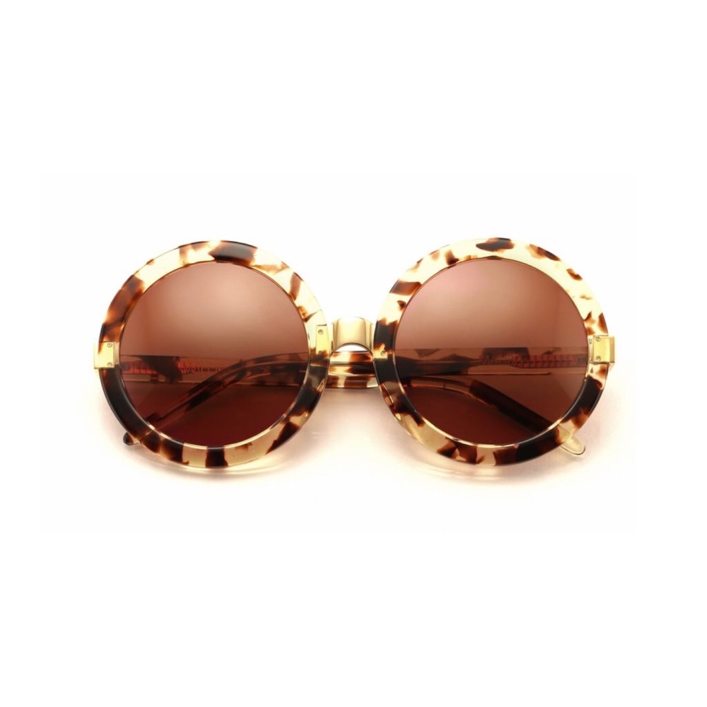 Tortoiseshell Round Women's Sunglasses - Brown Lenses